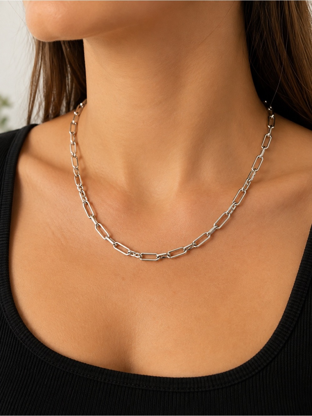 *NWT* LC Lauren Conrad Silver Tone Paperclip Link Chain Necklace